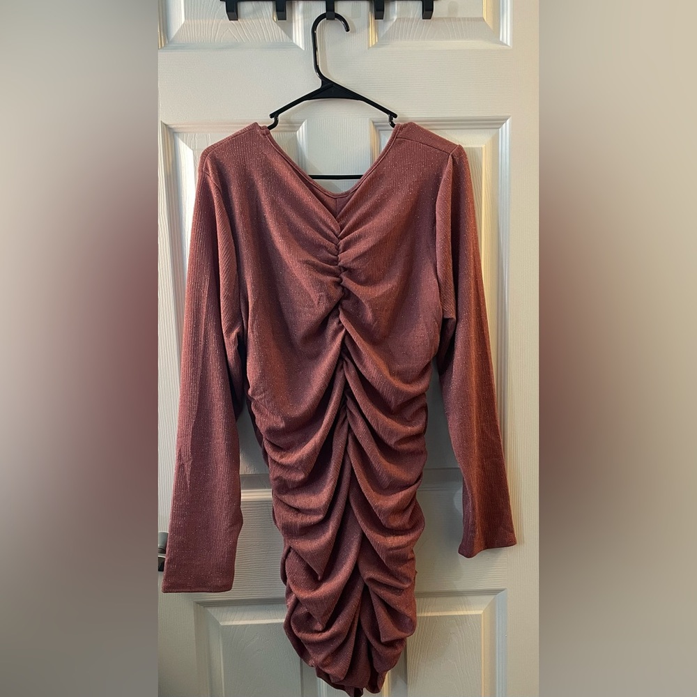 Pink Ruched Mini Dress - Picture 4 of 5